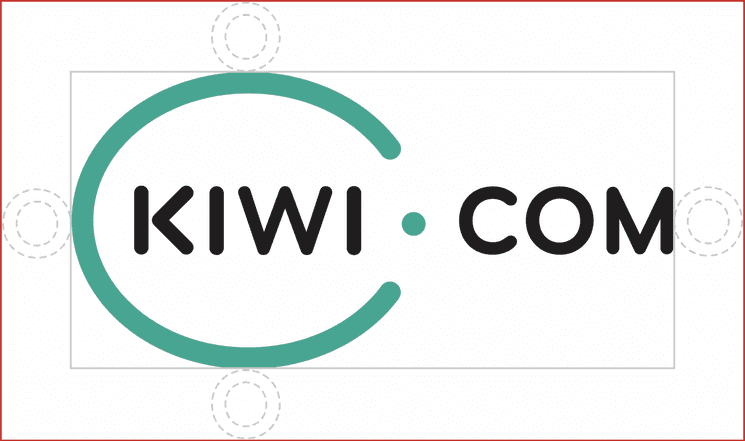 The logo in the center surrounded on all sides by spacing with an outline of the 'O' from the logo.